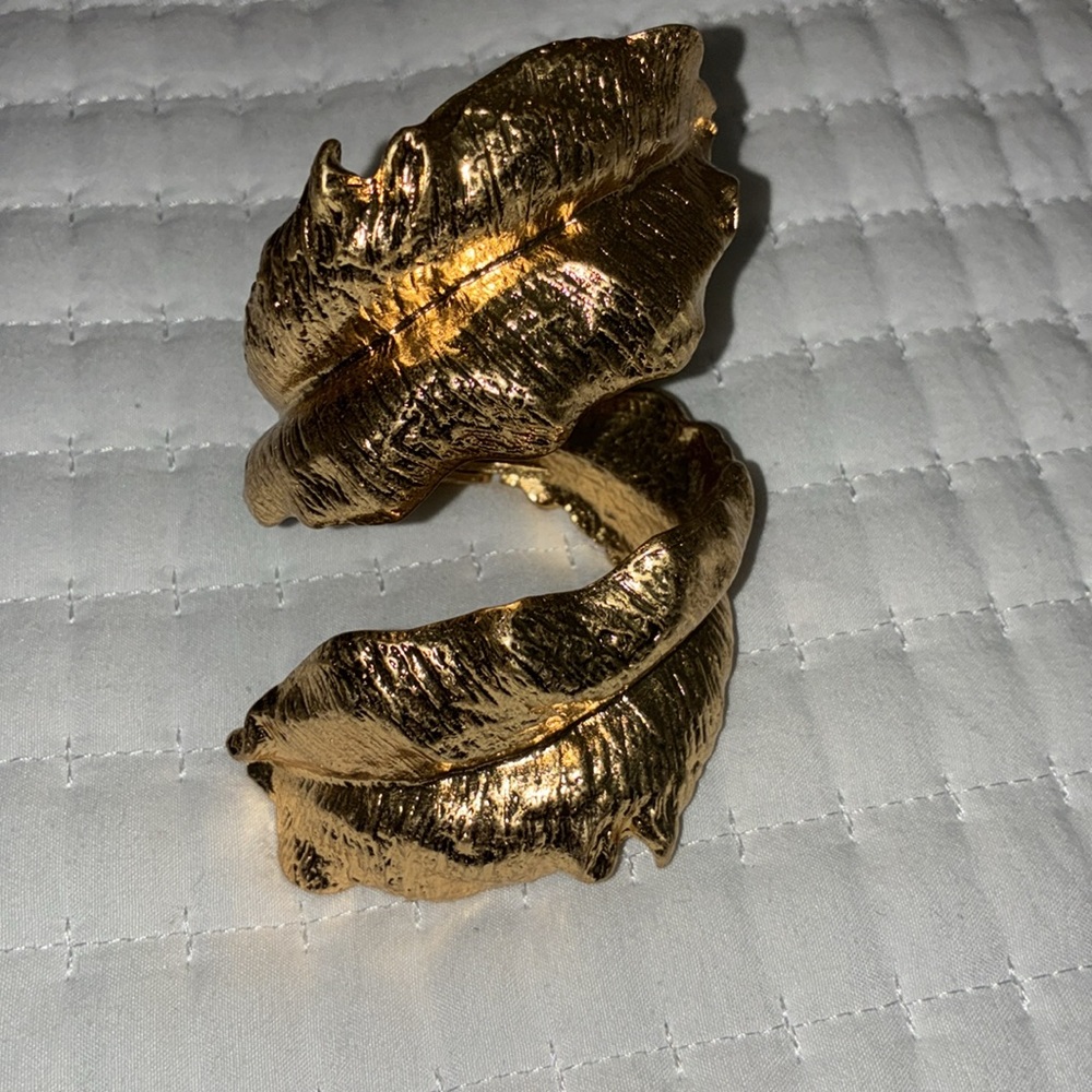 Zara NWOT gold metal leaf arm cuff 1856/034 - Picture 8 of 8